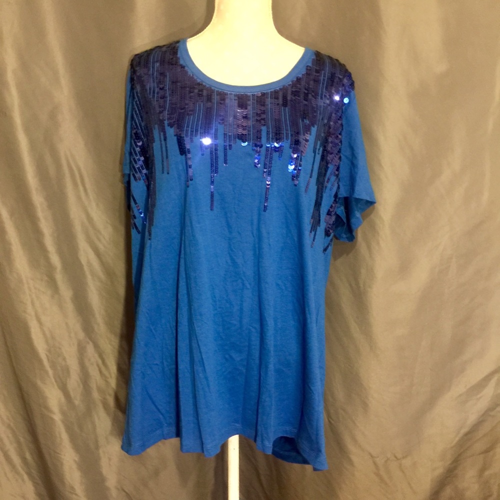 Blue sparkle top